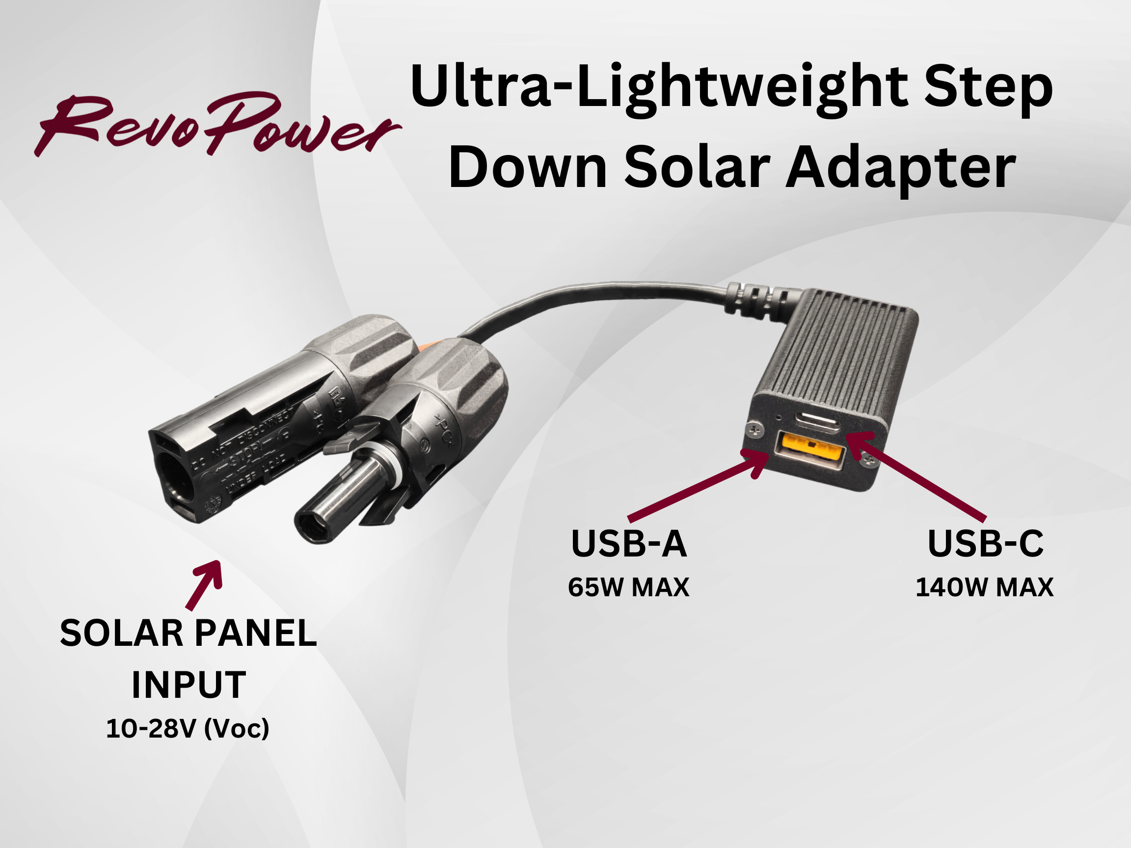 RevoPower 722208358201 Ultra-Lightweight Step Down Solar Panel USB