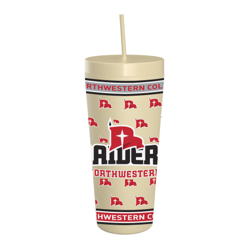 RAIDERS CREAM STRAW TUMBLER