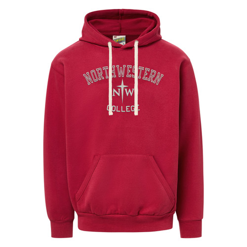 NORTHWESTERN STITCHED VINTAGE FLEECE HOOD (CRIMSON)