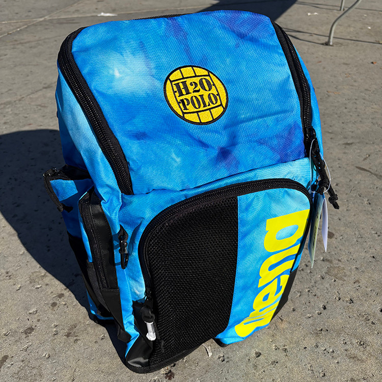 Arena Spiky III Allover Backpack 45L Blue with H2O Polo Patch