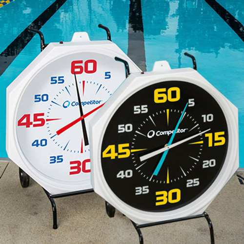 Competitor Swim COMPETITOR PACECLOCK, 31" BLACK BATTERY WALLMOUNT
