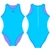  Delfina Light Blue, Purple Bravo Water Polo Suit 