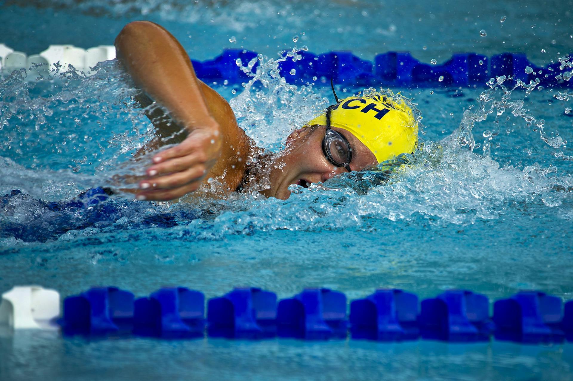 competitive swimmer in pool