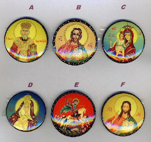 Russian Handmade Handpainted Religous Brooches Russian Handmade Handpainted Religous Brooches