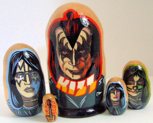 5pcs Russian Nesting Doll of KISS ROCK BAND Large