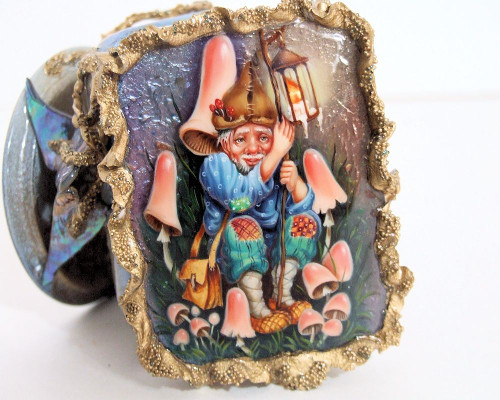 One of a KInd Russian Lacquer Box "Forest Dwarf" by Shenshina One of a KInd Russian Lacquer Box "Forest Dwarf" by Shenshina