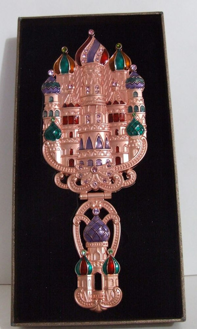 Handmade Russian Enameled Mirror "Churches Design"