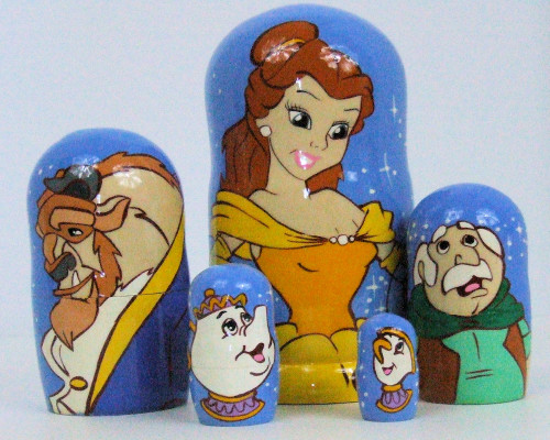 beauty and the beast nesting dolls