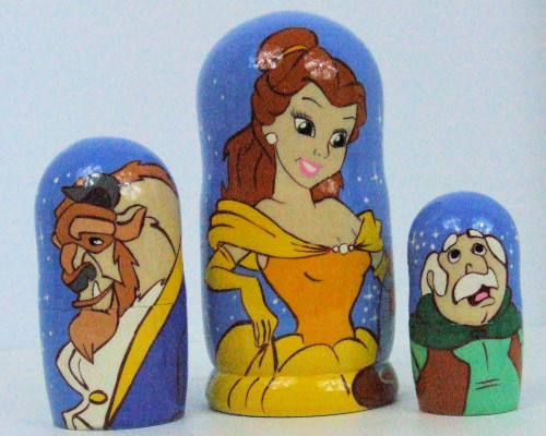 beauty and the beast nesting dolls