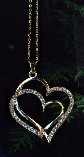 Double Heart pendant with necklace