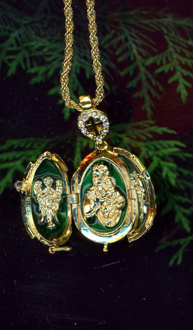 Green Latch-opened Religious Pendant