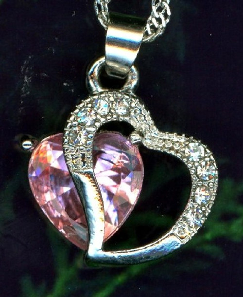 Pink Leaf Infinity Love Heart Pendant Pink Leaf Infinity Love Heart Pendant