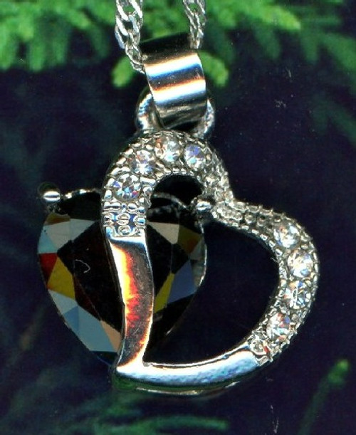 Deep Brown Leaf Infinity Love Heart Pendant