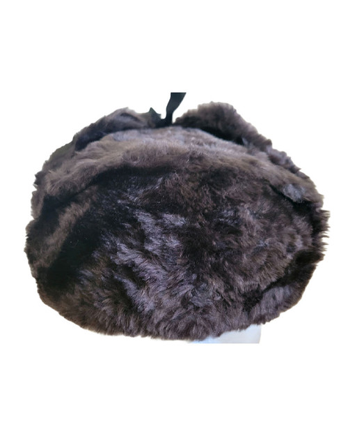 Authentic Russian Military Faux Fur Dark Brown KGB Ushanka Hat Size 60 cm ( Large)