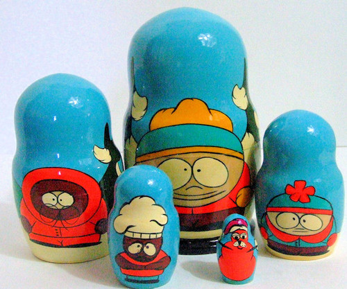 5pcs Handpainted Russian Nesting Doll of South Park