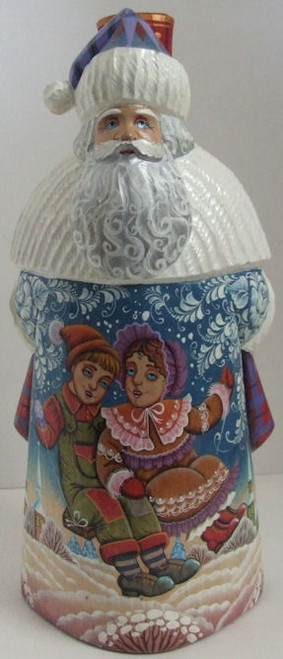 Russian Handcarved Father Frost "Children on the Swings"