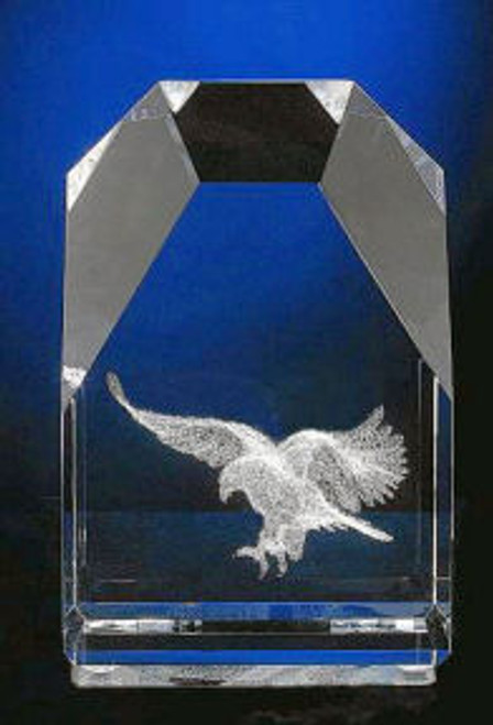 Eagle in Large Mountain Peak Glass