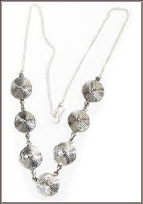 Silver Necklace with Silver rounds