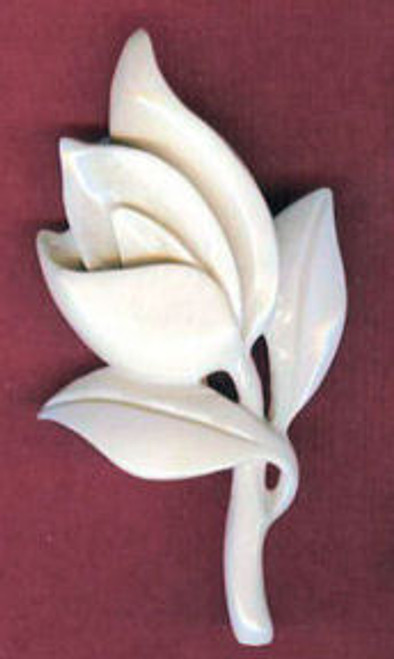 Hand Carved Mammoth Brooch of a Rose Hand Carved Mammoth Brooch of a Rose