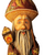 Russian HANDCARVED & HANDPAINTED GNOME STANDING ON WOOD STUMP "GRIZZLY BEAR"