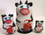 3pcs Hand Painted Russian Nesting Doll of COWS w/ Handcarved Ears