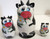 3pcs Hand Painted Russian Nesting Doll of COWS & Dandelions w/ Handcarved Ears