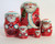 Hand Painted 5pcs Russian Nesting Doll of Santa's