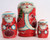 Hand Painted 5pcs Russian Nesting Doll of Santa's