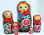 5pcs Hand Painted Floral Red Color Russian Nesting Doll 