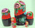 5pcs Hand Painted Floral Red Color Russian Nesting Doll 