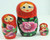 5pcs Hand Painted Floral Red Color Russian Nesting Doll 