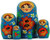 5pcs Hand Painted Russian Nesting Light Blue Floral Doll (4.25 inches)