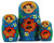 5pcs Hand Painted Russian Nesting Light Blue Floral Doll (4.25 inches)