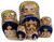 5pcs Hand Made Russian Nesting Doll of Russian Churches Burned Wood Style (7 inches tall)