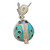 Russian Handmade Faux Pendant w/ Lt. Blue Lady Bug, w/ Flower Inside Russian Handmade Faux Pendant w/ Lt. Blue Lady Bug, w/ Flower Inside