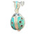 Russian Handmade Faux Pendant w/ Lt. Blue Lady Bug, w/ Flower Inside Russian Handmade Faux Pendant w/ Lt. Blue Lady Bug, w/ Flower Inside
