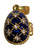 Russian Faberge Blue Pendant Large Gold Color Band w/ an Angel inside