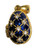 Russian Faberge Blue Pendant Large Gold Color Band w/ an Angel inside