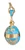 Russian Faberge Inspired Easter Enamel Egg Pendant Turquoise Color w/ Chain
