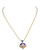 Russian Decorative Enamel Egg Pendant Necklace Dark Blue Opens to Saint Basil