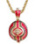 Russian Decorative Red Enamel Egg Pendant Necklace Opens to Mother Mary & Jesus