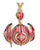 Russian Decorative Red Enamel Egg Pendant Necklace Opens to Mother Mary & Jesus