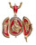 Russian Decorative Red Enamel Egg Pendant Necklace Opens to Mother Mary & Jesus