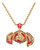 Russian Decorative Red Enamel Egg Pendant Necklace Opens to Mother Mary & Jesus