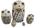 5pcs Hand Painted Russian Nesting Doll of Owls 4.25" tall