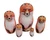 5pcs Hand Painted Russian Nesting Doll of Foxes 4.75" tall