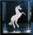 Unicorn in Squared Block of glass