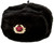 Authentic Russian Ushanka Military Hat Black w/ Soviet Red Army Badge Size Medium (58 cm)