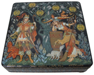 One of a Kind Palekh Russian Lacquer Box "Baba-Yaga by Alexey Zhiryakov