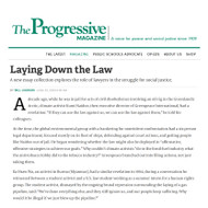 “Laying Down the Law” —THE REVOLUTION WILL NOT BE LITIGATED reviewed by The Progressive Magazine